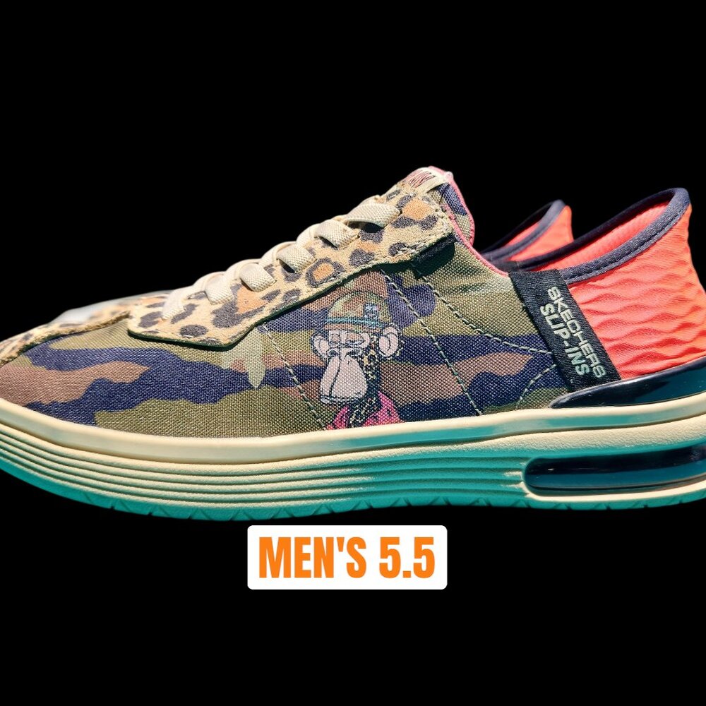 MENS SKECHERS SLIP-INS SNOOP DOGG DR BOMBAY CAMO LEOPARD SIZE 5.5 CAMOFLOUGE